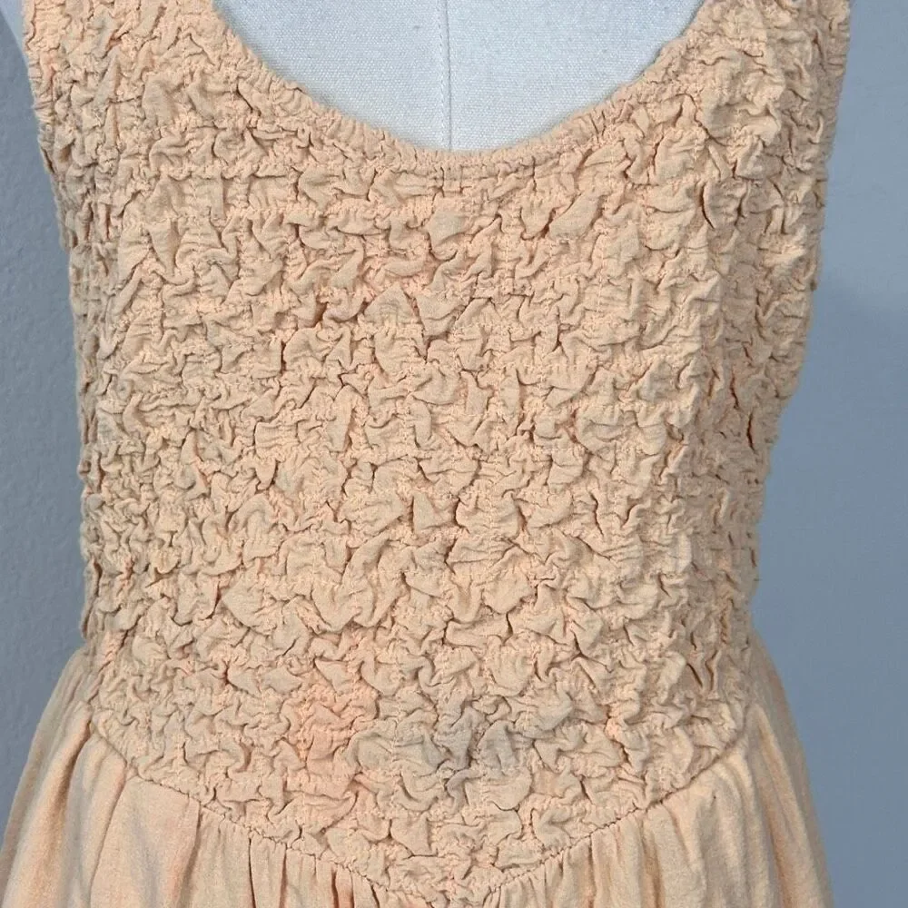 Free People Juliette Smocked Romper Sz S Cotton Gauze Boho Coquette Beachy NWT